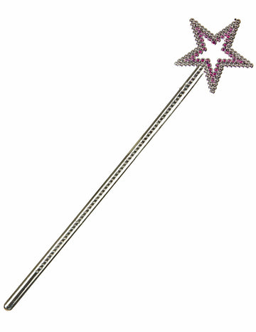 Zauberstab mit Stern für Erwachsene und Kinder, rosa und silbern