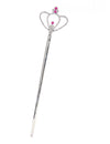 Baguette princesse diamant pour adulte et enfant argentée avec pierres roses