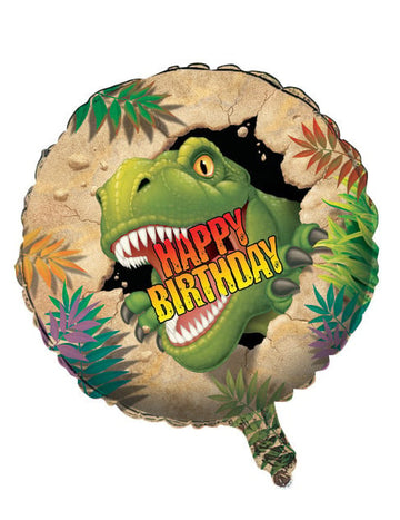 Fóliový balónek s dinosaurem a narozeninovým motivem 46 cm