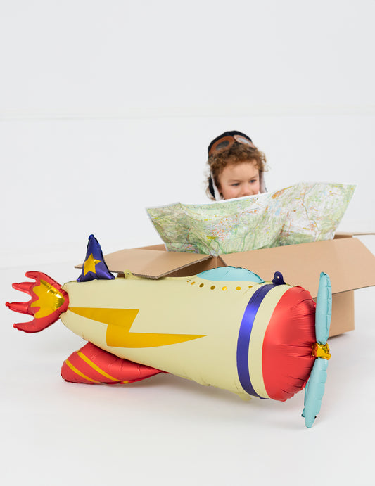Mise en situation du ballon aluminium avion