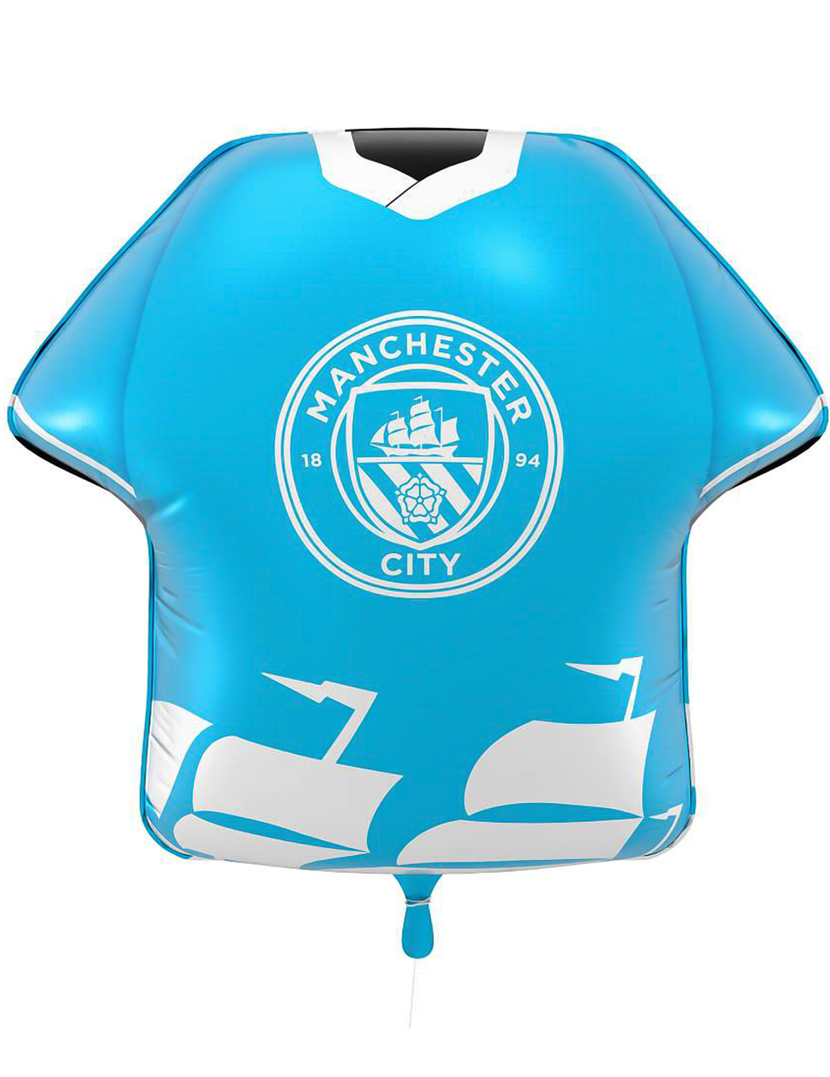 Modrý hliníkový balón ve tvaru dresu Manchester City Football Club 52 x 51 cm