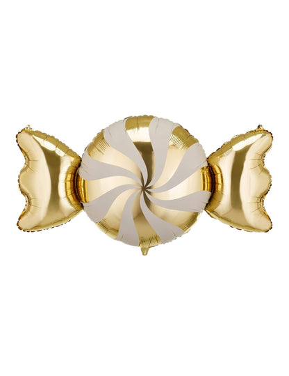 Fóliový balónek Bonbón béžový a zlatý 113 x 54 cm