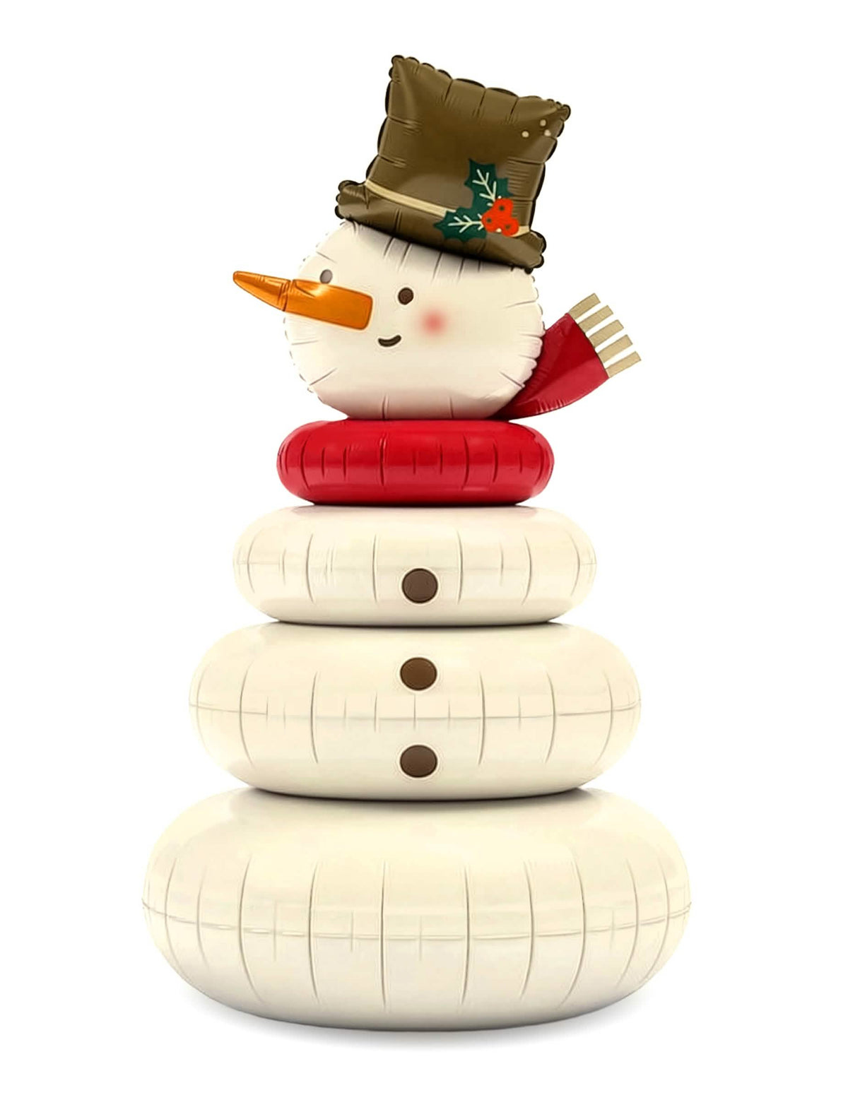 Ballon aluminium Bonhomme de neige debout beige 64,5 x 120 cm