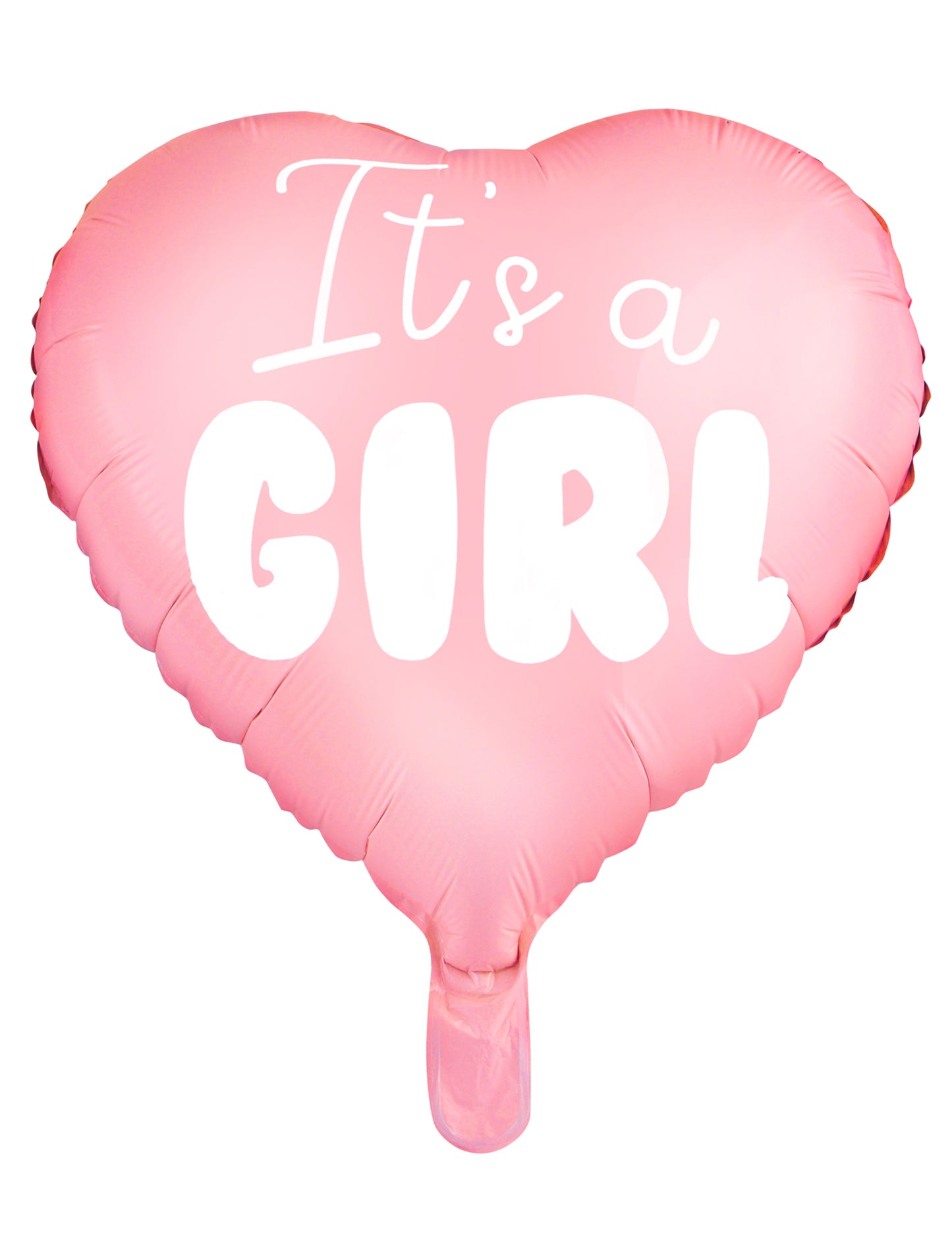 Fóliový balónek s růžovým srdcem, je to dívka 45 cm pro miminko