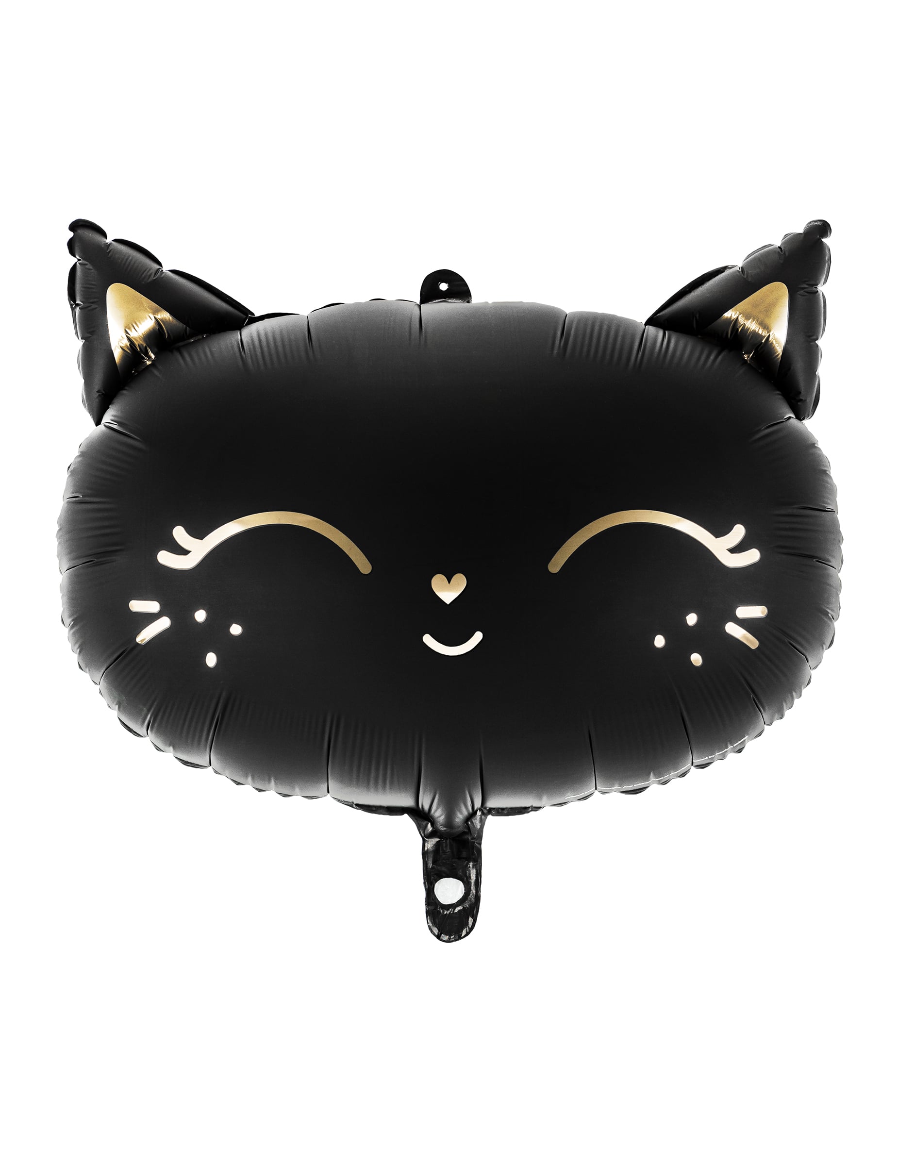 Ballon aluminium chat pour Halloween noir et doré