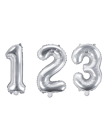 Fóliový balónek stříbrný číslo 33 cm