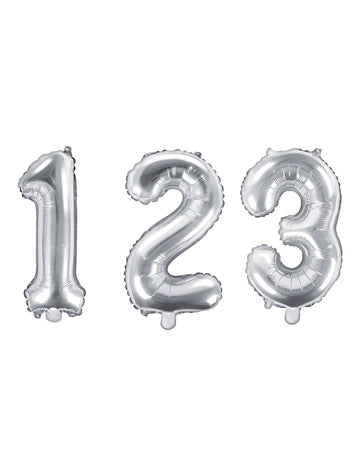 Fóliový balónek stříbrný číslo 33 cm