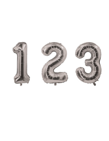 Stříbrný fóliový balónek číslo 85 cm