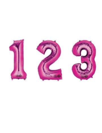 Fóliový balónek fuchsiová číslo 86 cm