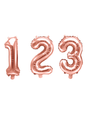 Hliníkový balónek číslo růžové zlato 36 cm