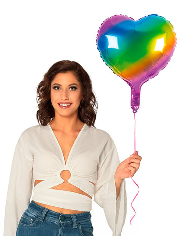 Fóliový balónek ve tvaru srdce, vícebarevný, 45 ks cm