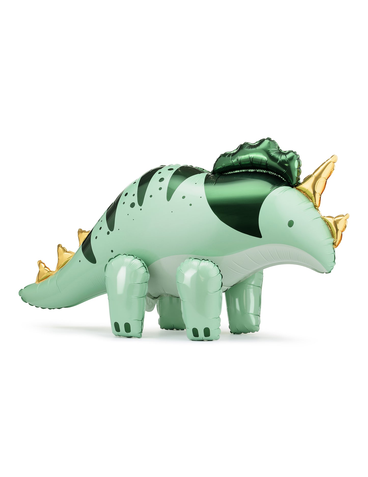Fóliový balónek Triceratops dinosaurus 93 x 49 cm zelené a zlaté