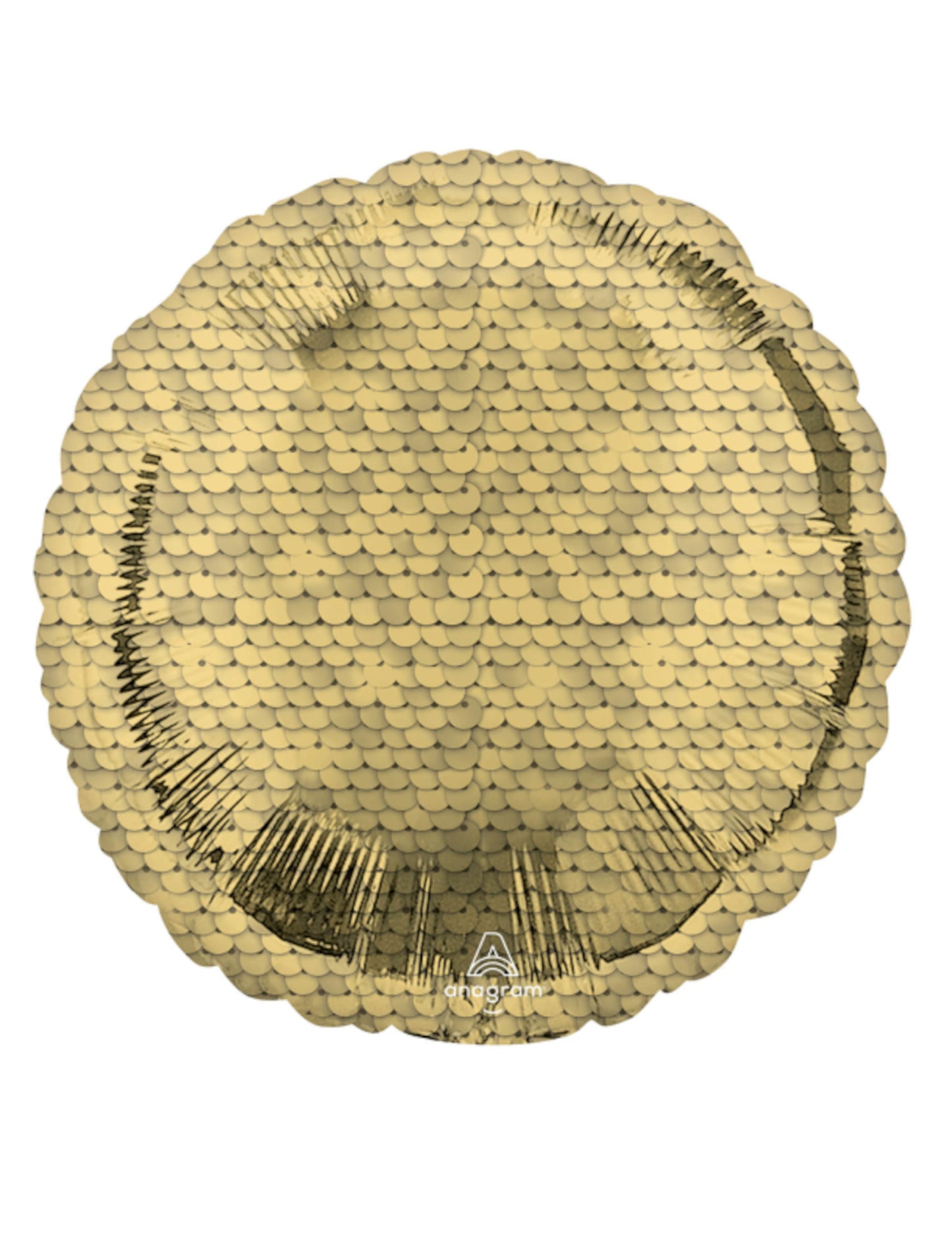 Kulatý hliníkový balónek se zlatými šupinami 43 cm