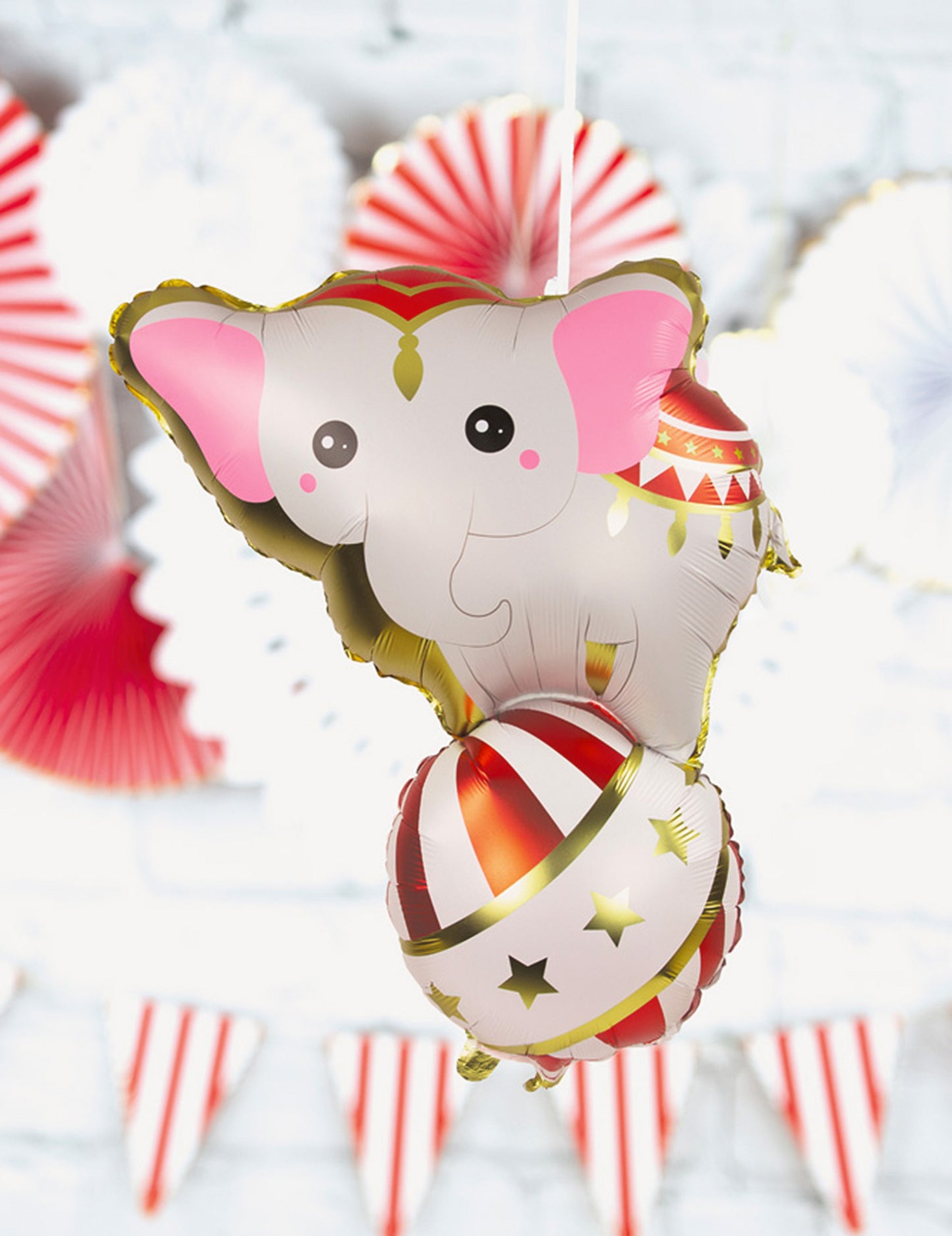 Vintage cirkusový slon hliníkový balón 78x60 cm