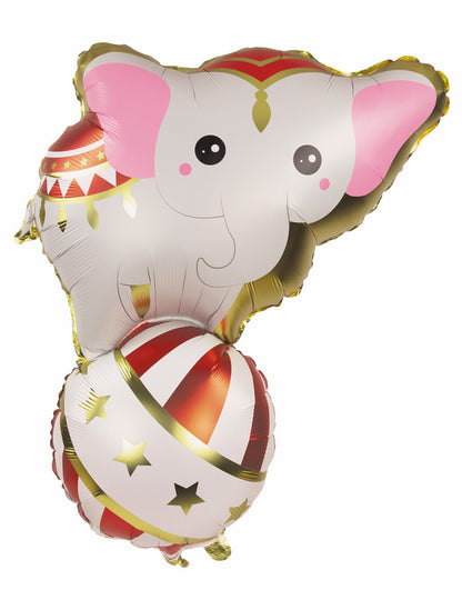 Vintage cirkusový slon hliníkový balón 78x60 cm