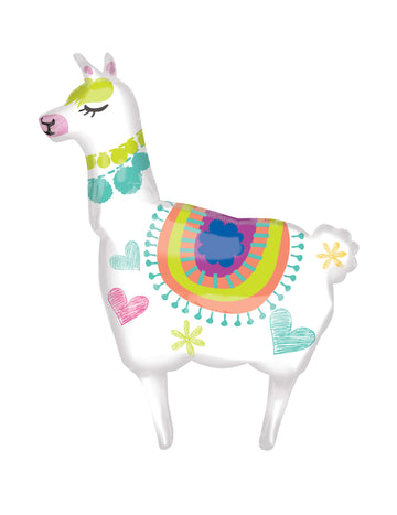 Holografický fóliový balónek s motivem lamy 91 cm