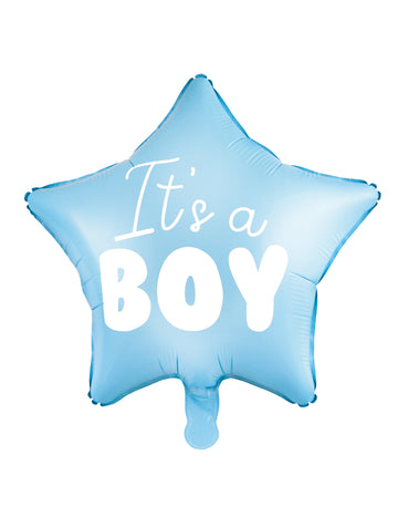 Fóliový balónek s modrou hvězdou je to chlapec 48 cm miminko
