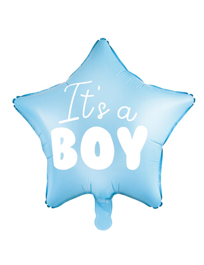 Fóliový balónek s modrou hvězdou je to chlapec 48 cm miminko