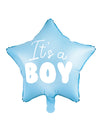 Ballon aluminium étoile it's a boy pour baby shower bleu