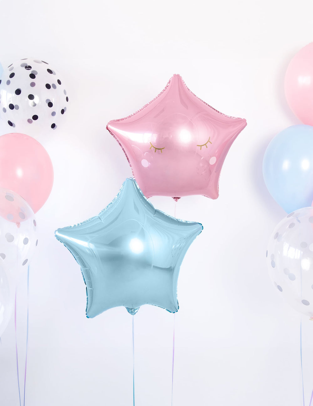 Mise en situation du ballon aluminium étoile pour fête turquoise