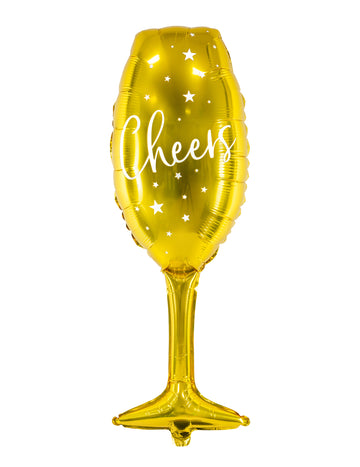 Fóliový balónek zlatý Cheers Flute 28 x 80 cm
