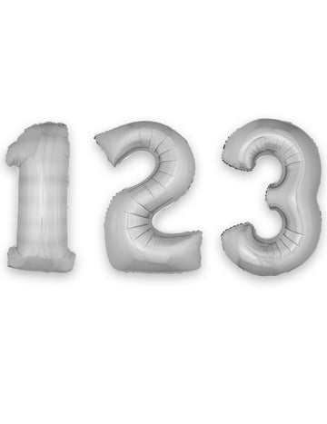 1m stříbrný fóliový balónek s číslem