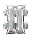 Ballon aluminium géant Symbole # pour fête argent