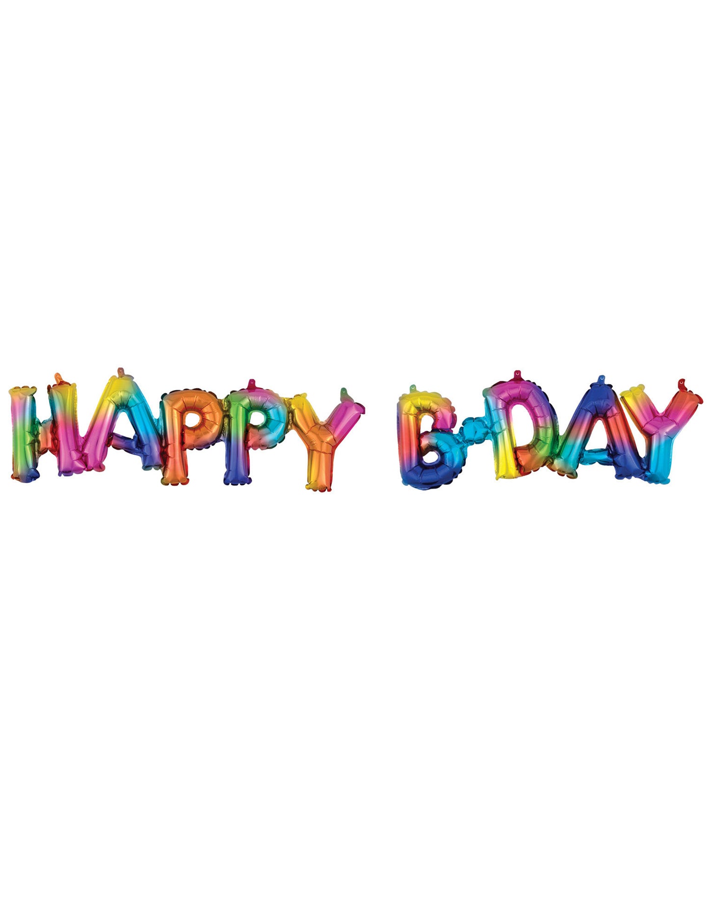 Vícebarevný šťastný bday hliníkový balónek 76 x 25 cm nafukovací vzduchem