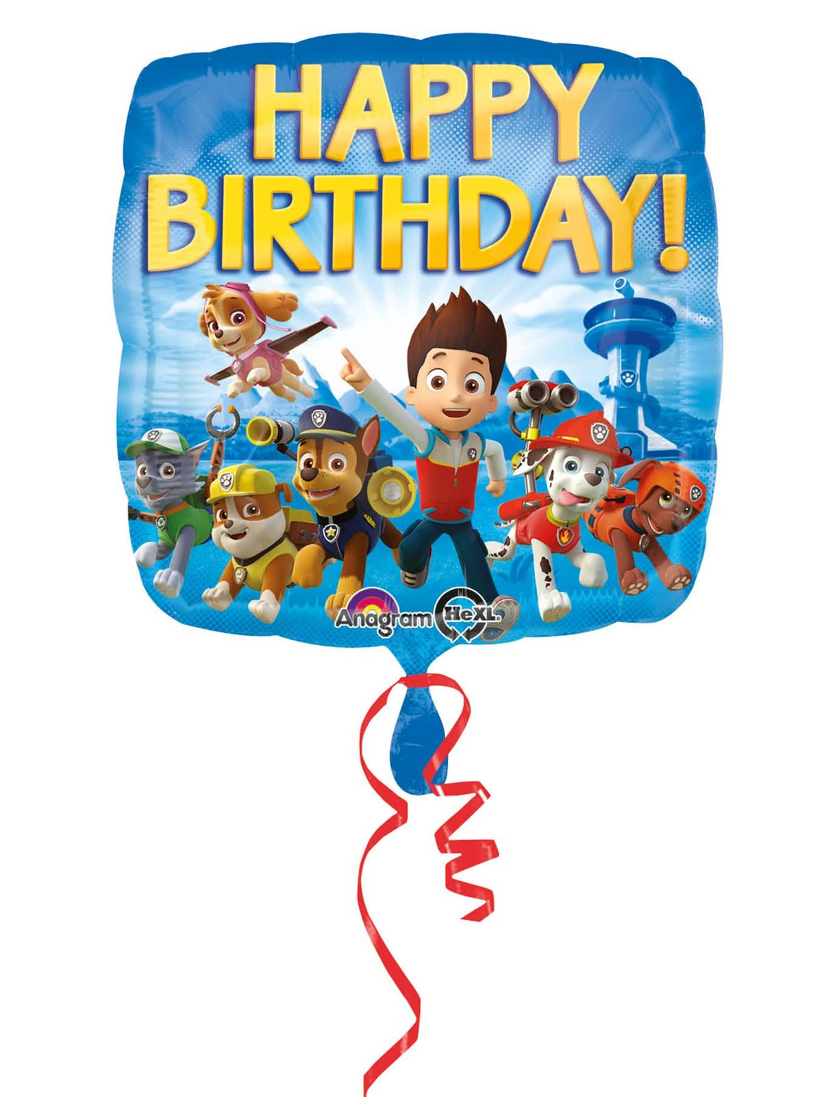 Hliníkový balon Happy Birthday Tlapková patrola pro dítě modrá
