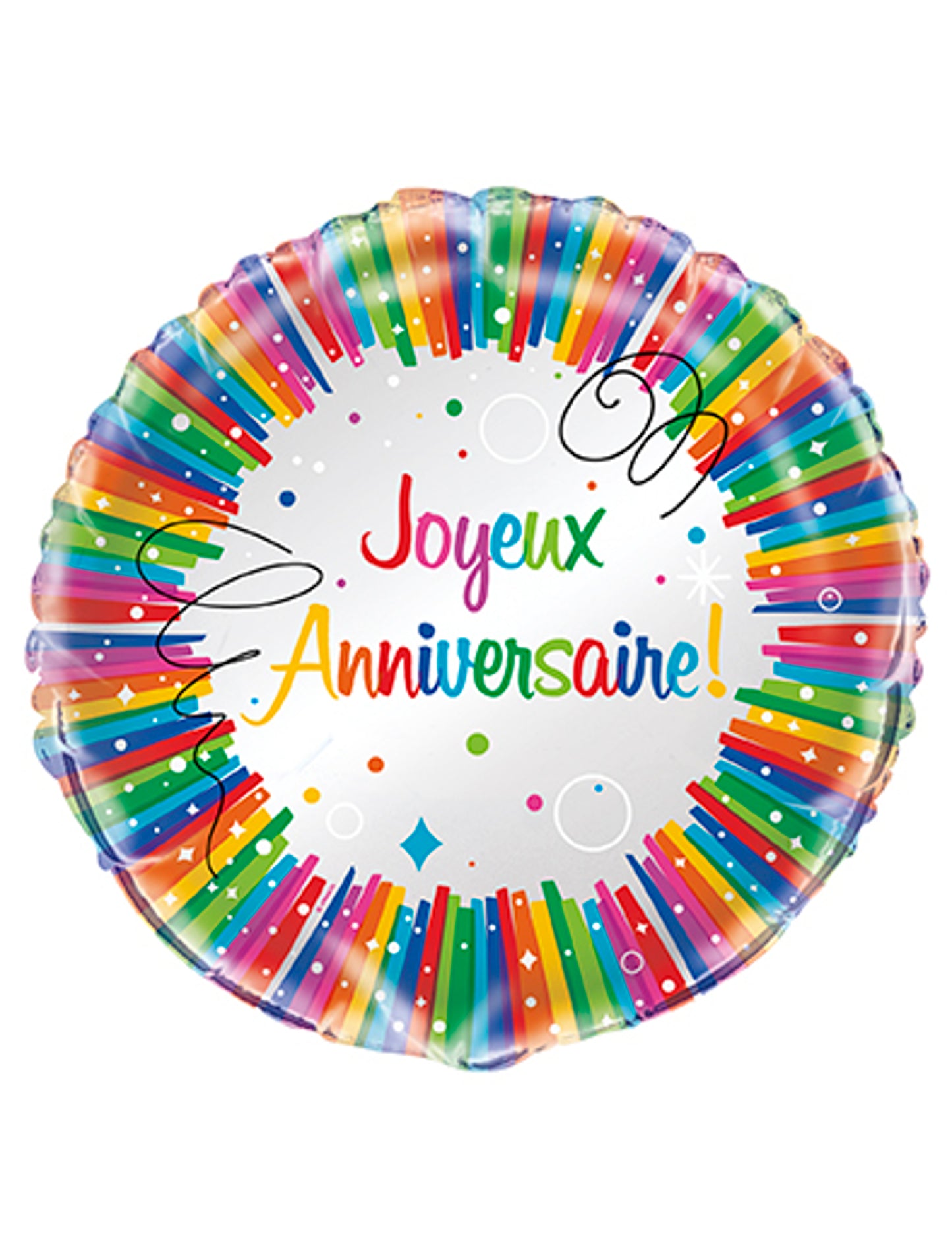 Vícebarevný fóliový balónek k narozeninám 45 cm nafukovací