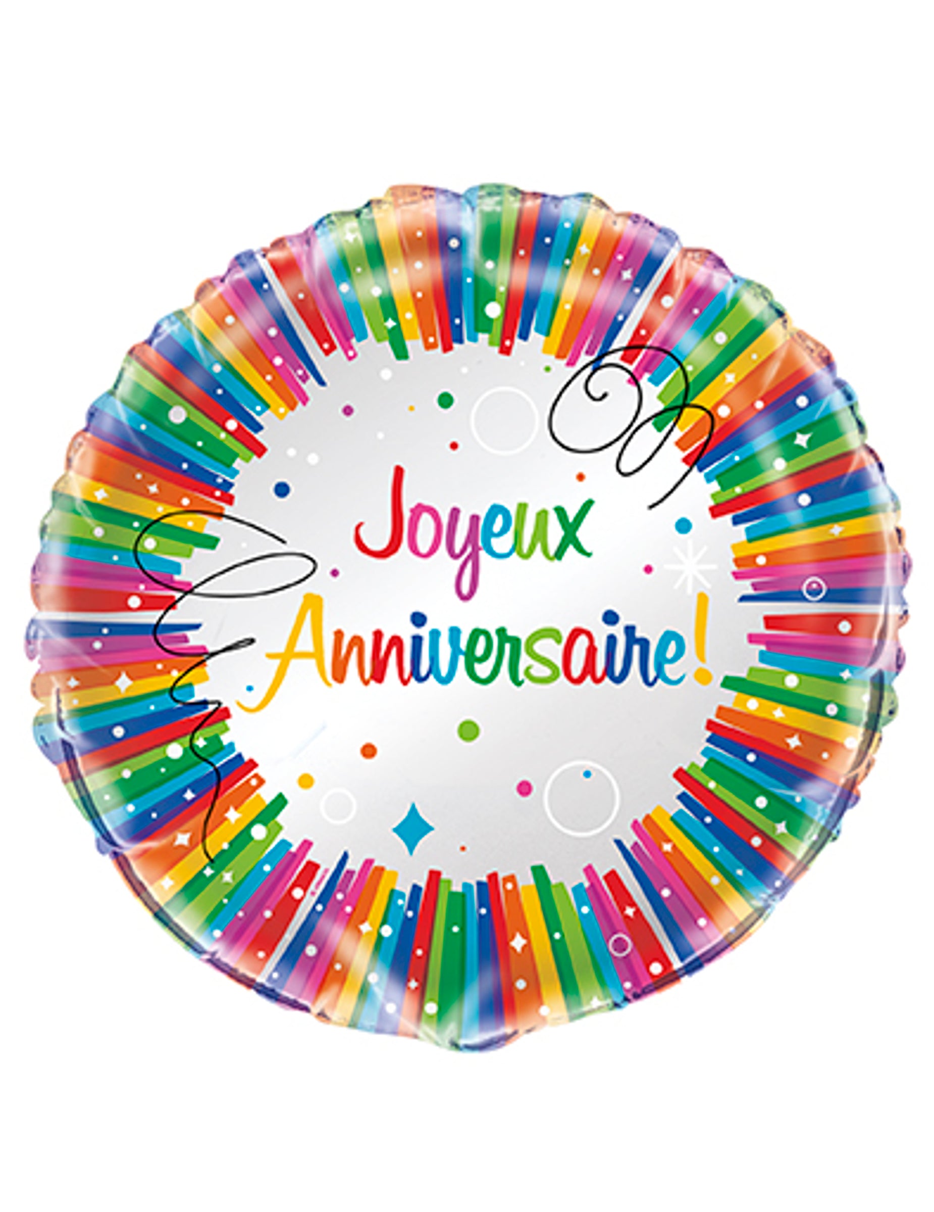 Ballon aluminium Joyeux Anniversaire multicolore gonflable