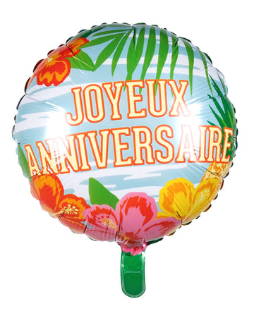 Happy Birthday Paradise Aluminiumballon 45 cm