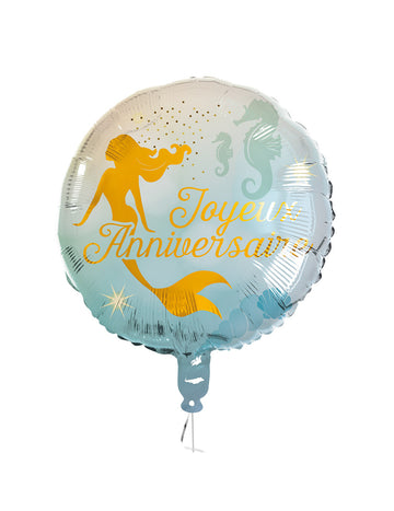 Meerjungfrau Happy Birthday Folienballon 45 cm