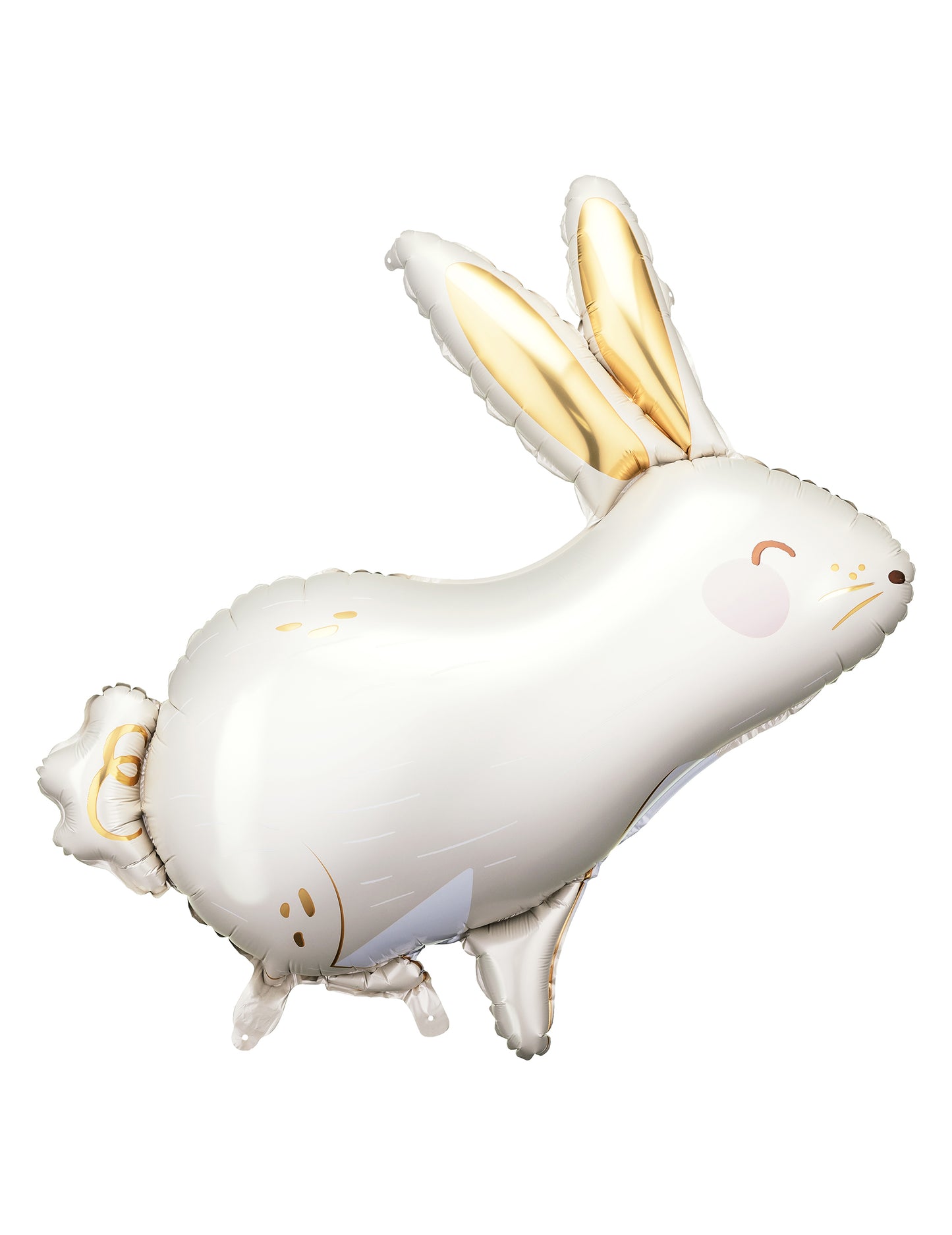 Bílo-zlatý fóliový balónek s králíkem 70 x 72 cm na Velikonoce