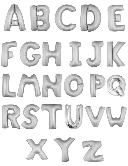 Vue d'ensemble de l'alphabet du ballon aluminium lettre pour fête argentée