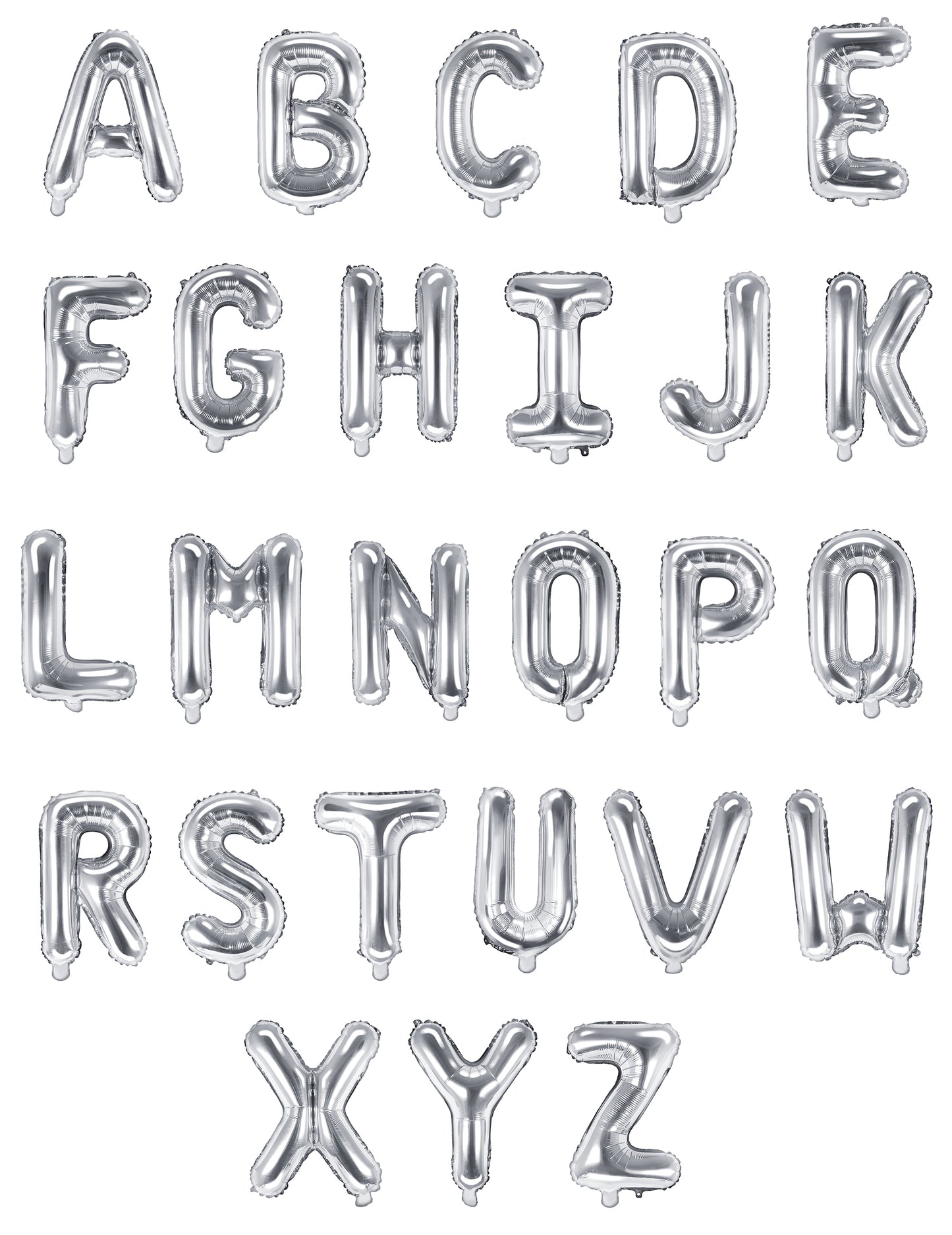 Vue d'ensemble de l'alphabet du ballon aluminium lettre pour fête