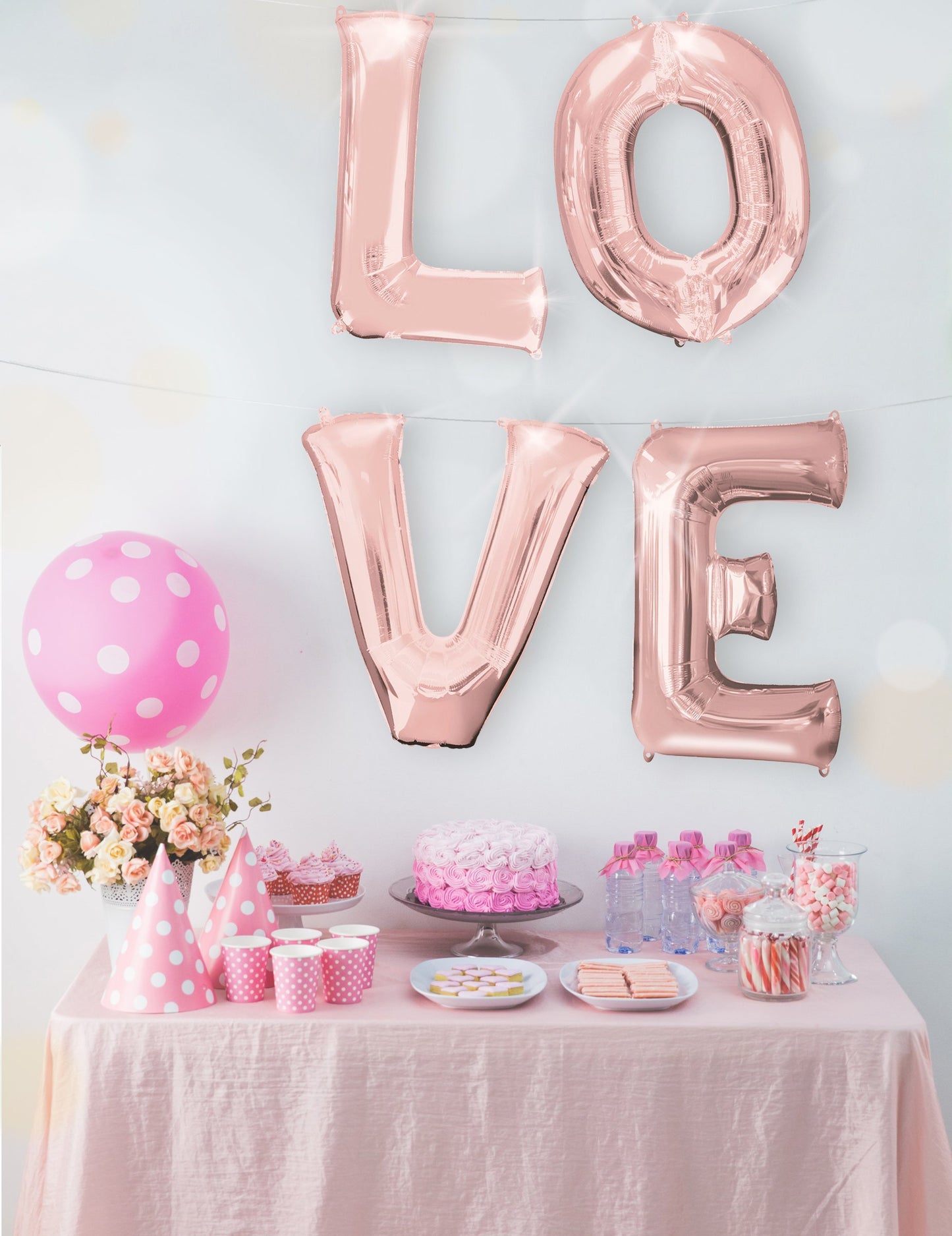 Fóliový balónek s růžovo-zlatým písmenem 81 cm