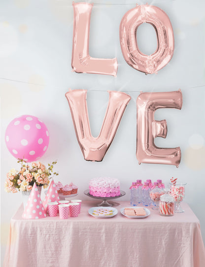 Fóliový balónek s růžovo-zlatým písmenem 81 cm