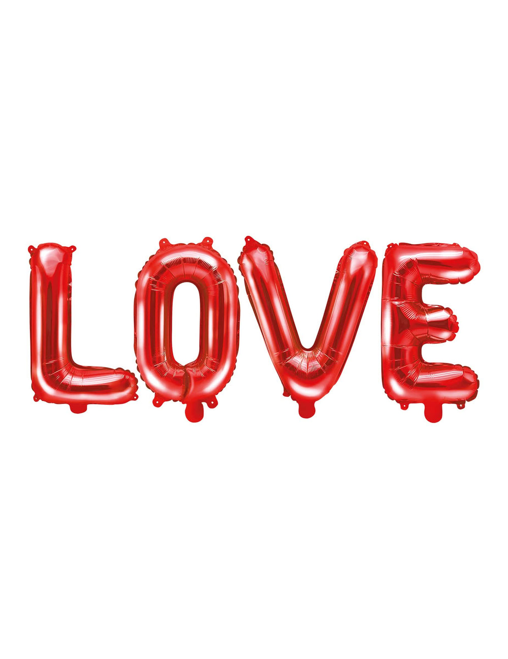 Hliníkový balónek písmena LOVE pro svatbu červená