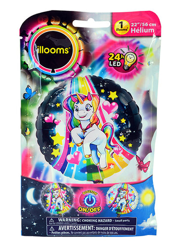 Fóliový balónek jednorožec LED Illooms 50 cm