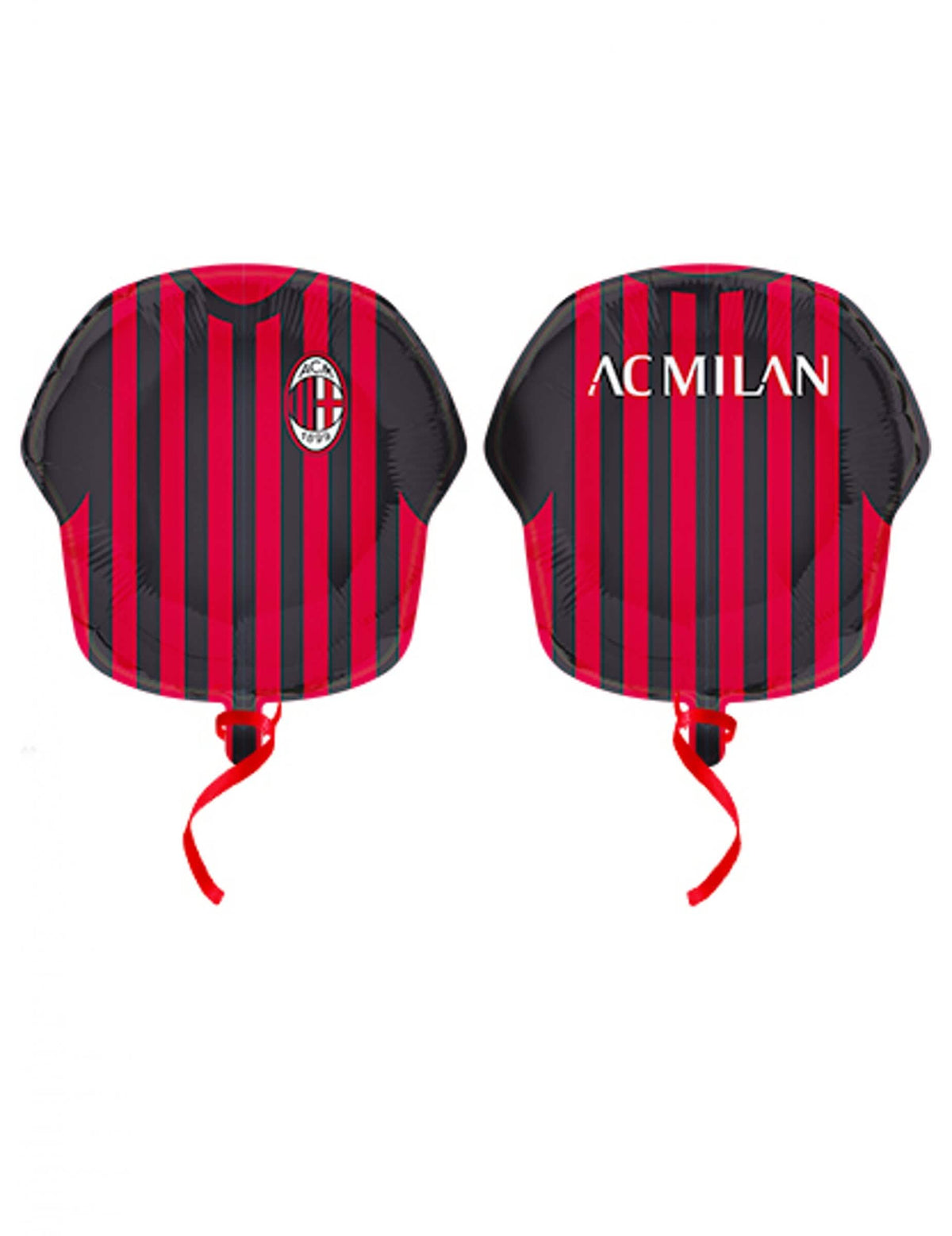 Hliníkový balonek fotbalový dres ac milan červená a černá