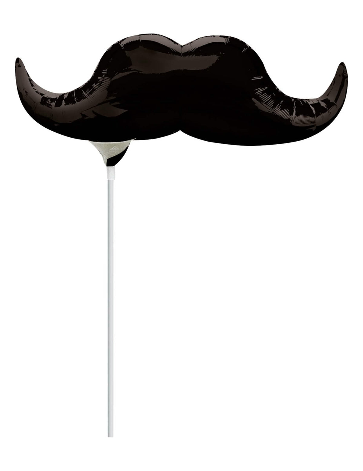 Vue de face sur tige du petit ballon en aluminium Moustache