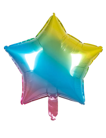 Vícebarevný fóliový balónek s hvězdou 45 cm