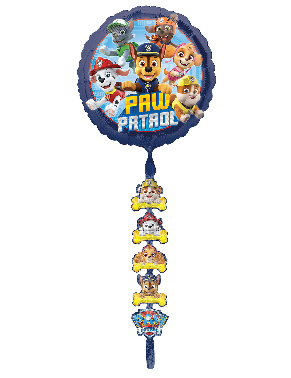 Ballon aluminium Airwalker Pat Patrouille pour enfant bleu et multicolore