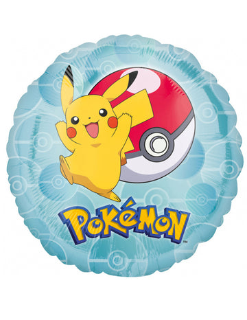 Kulatý hliníkový balónek Pikachu Pokémon 43 cm