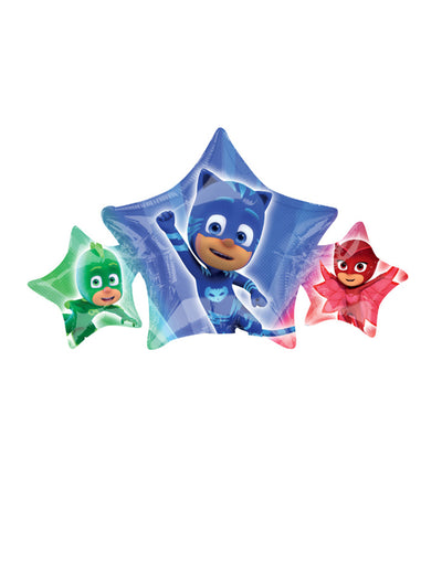 Ballon aluminium Pyjamasques pour enfant multicolore avec Yoyo Bibou et Gluglu