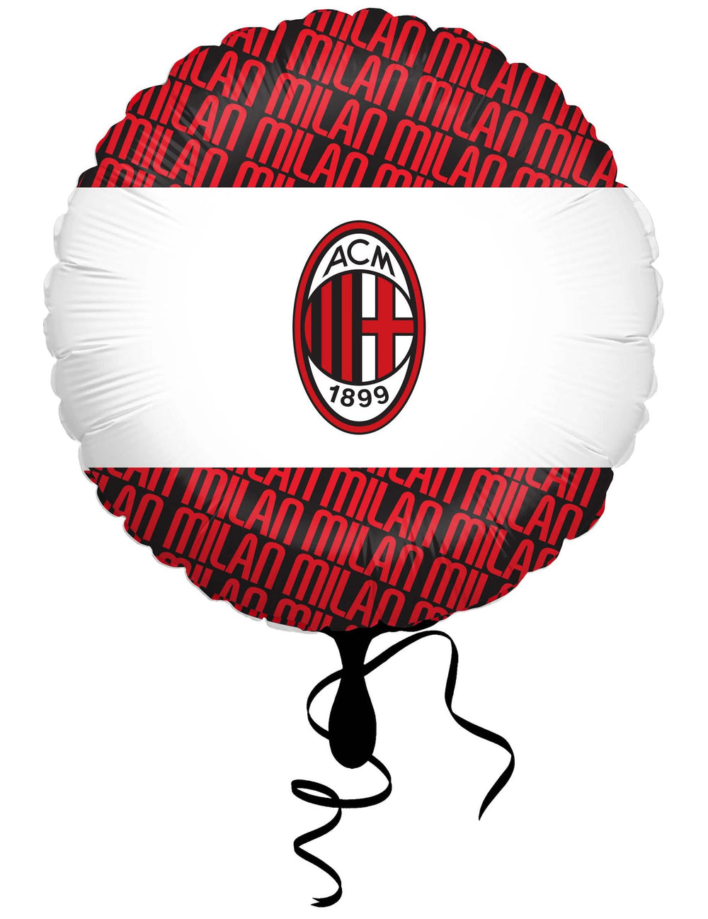 Kulatý hliníkový balón ac milan červená černá a bílá