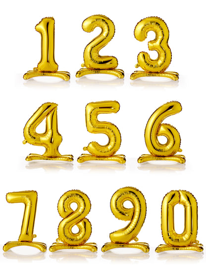 Samostatně stojící balónek s číslem 70 ze zlaté fólie cm