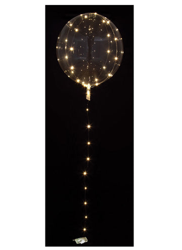 Průhledný křišťálový bublinkový balónek s bílými LED diodami 25-30 cm