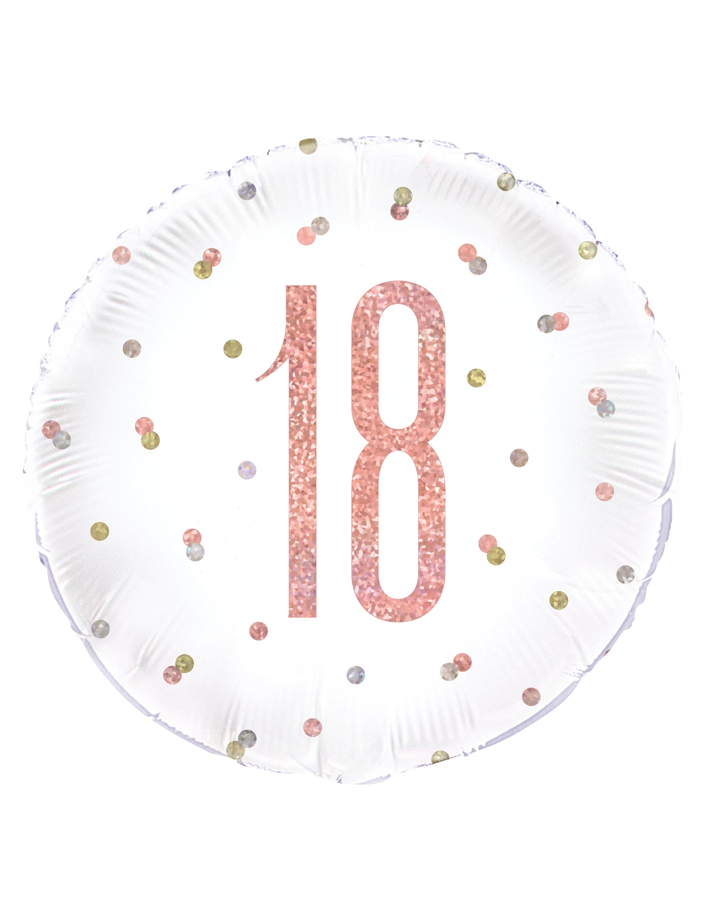 18 bílých a růžových třpytivých fóliových balónků 45 cm